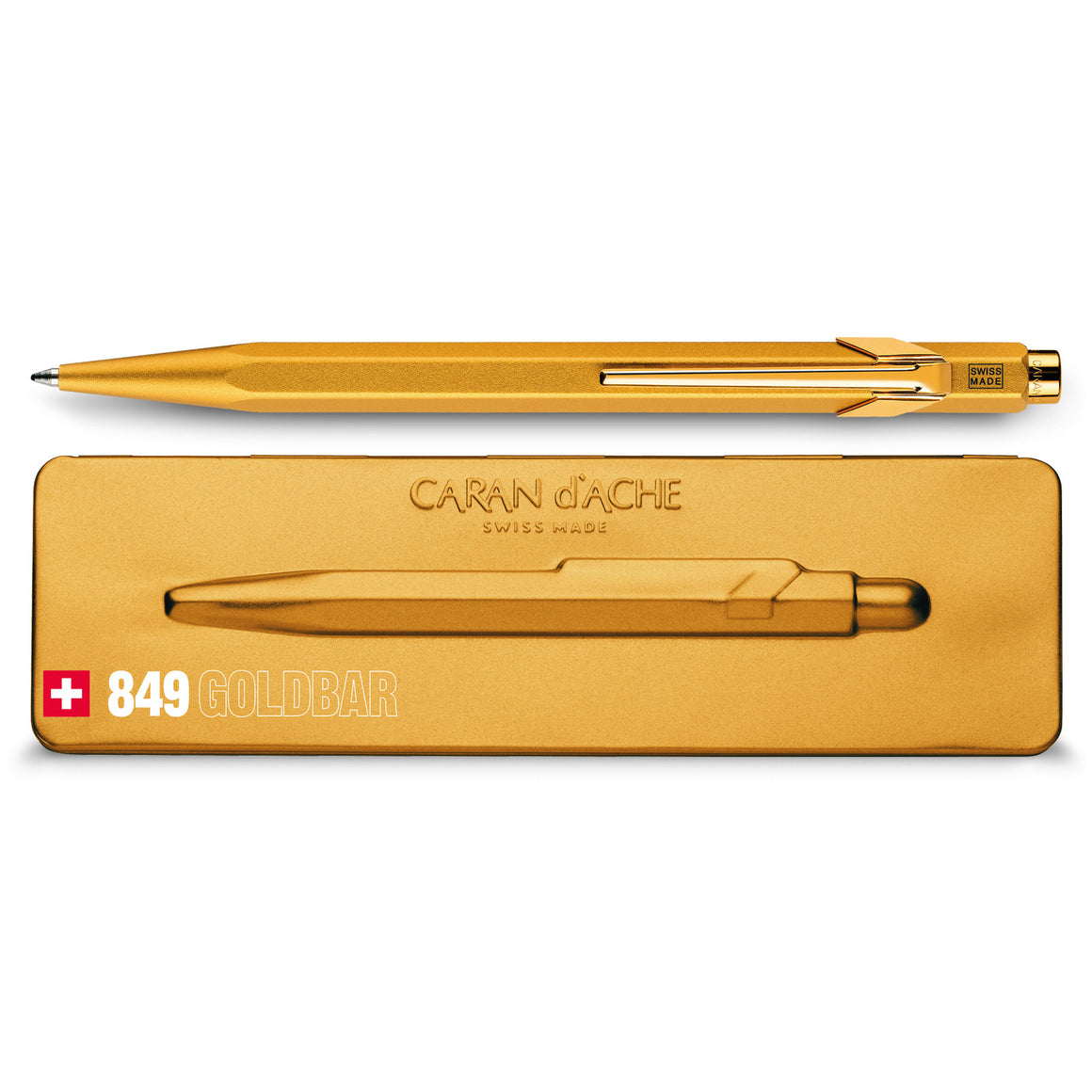 Caran d'Ache 849 POPLINE Ballpoint Pen - Gift Line Goldbar Image 1
