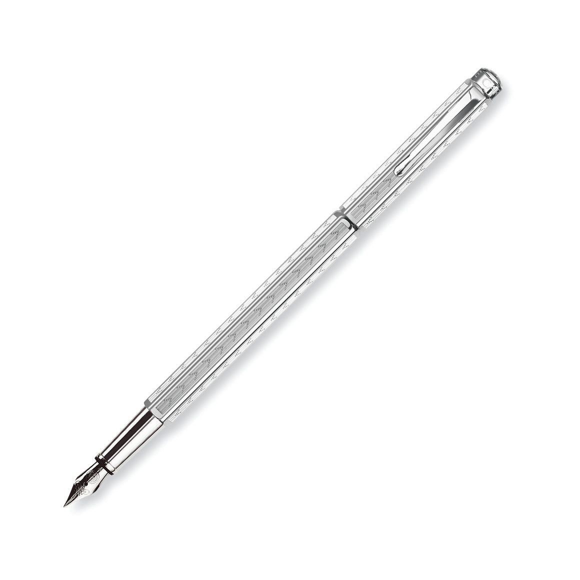 Caran d'Ache Ecridor Chevron Fountain Pen - Palladium