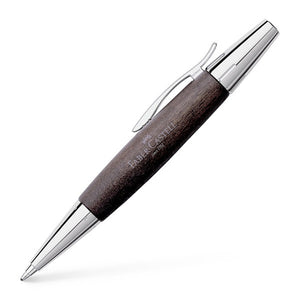 Faber-Castell E-Motion Wood / Chrome-plated Ballpoint Pen Black