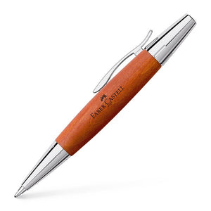Faber-Castell E-Motion Wood / Chrome-plated Ballpoint Pen Brown