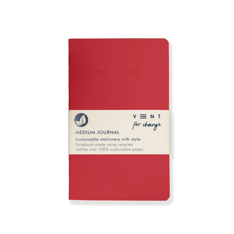 VENT Recycled Leather A5 Lined/Plain soft cover medium journal