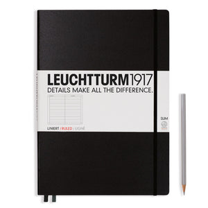 LEUCHTTURM1917 A4+ Master Slim Notebook Black Ruled