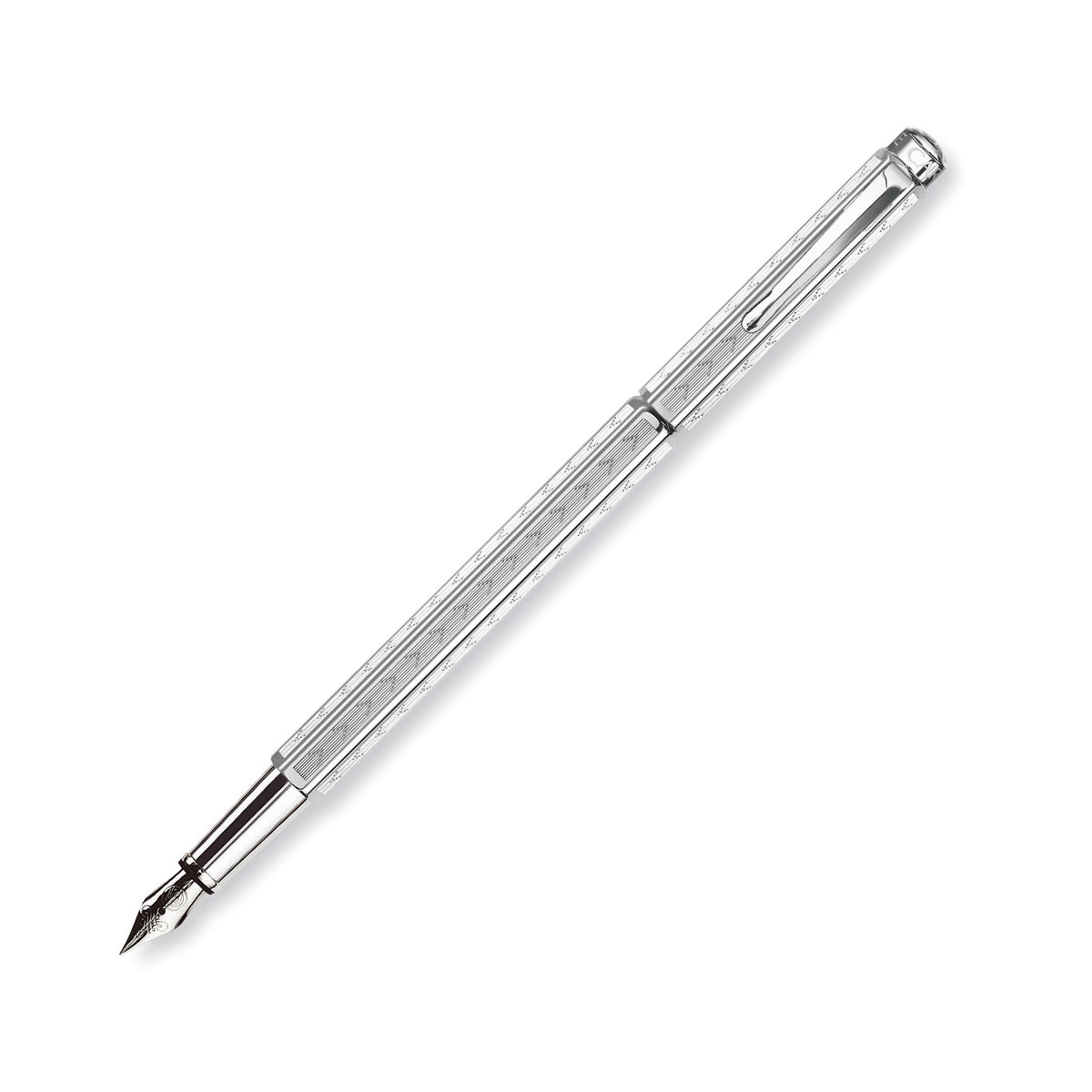 Caran d'Ache Ecridor Chevron Fountain Pen - Palladium