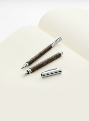 Faber-Castell Ambition Wood / Chrome-plated Fountain Pen Coconut Wood Image 2