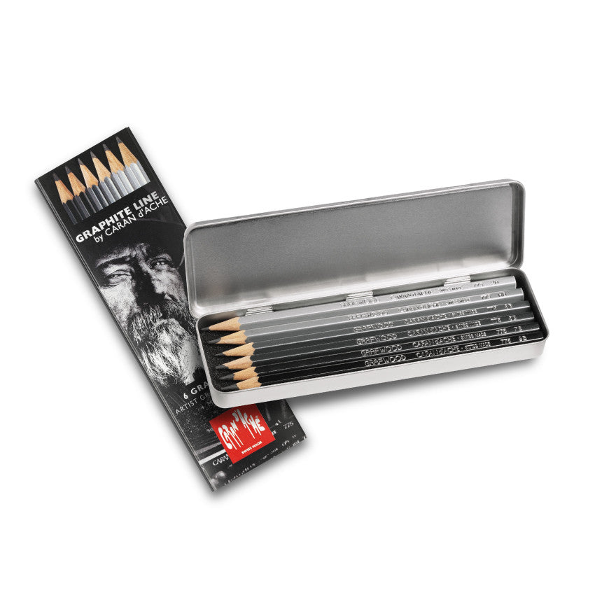 Caran d'Ache Grafwood 775 Pencils and Tin (6)