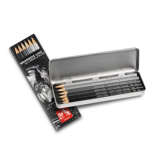 Caran d'Ache Grafwood 775 Pencils and Tin (6)