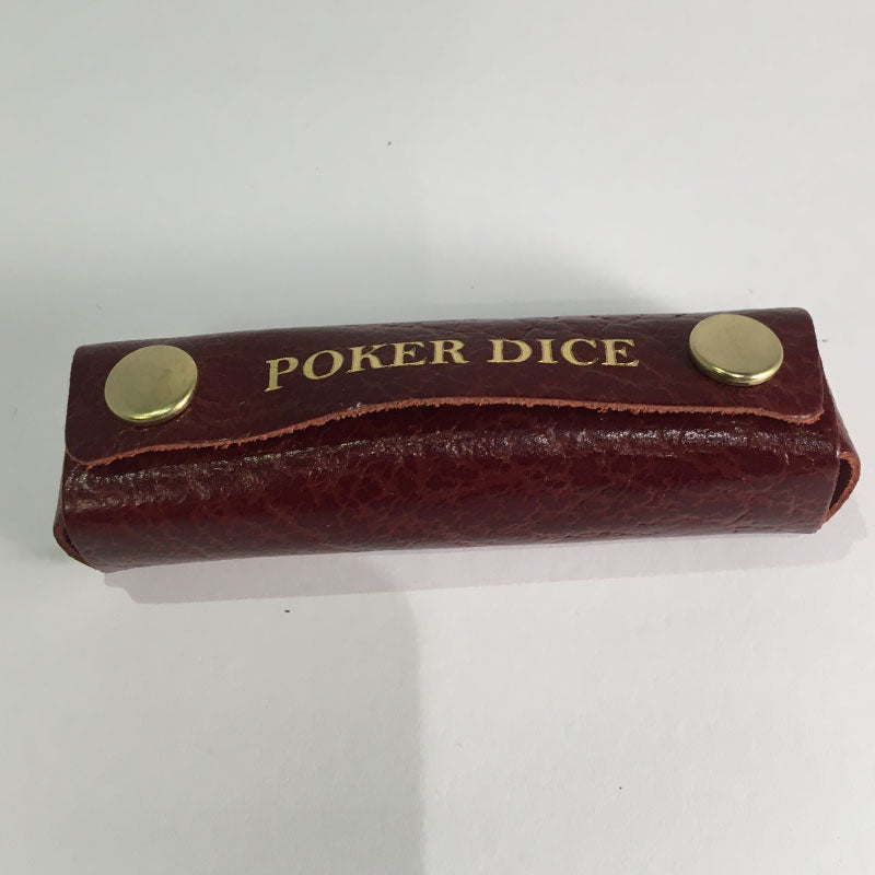 Cathian poker dice burgundy with dice displayed