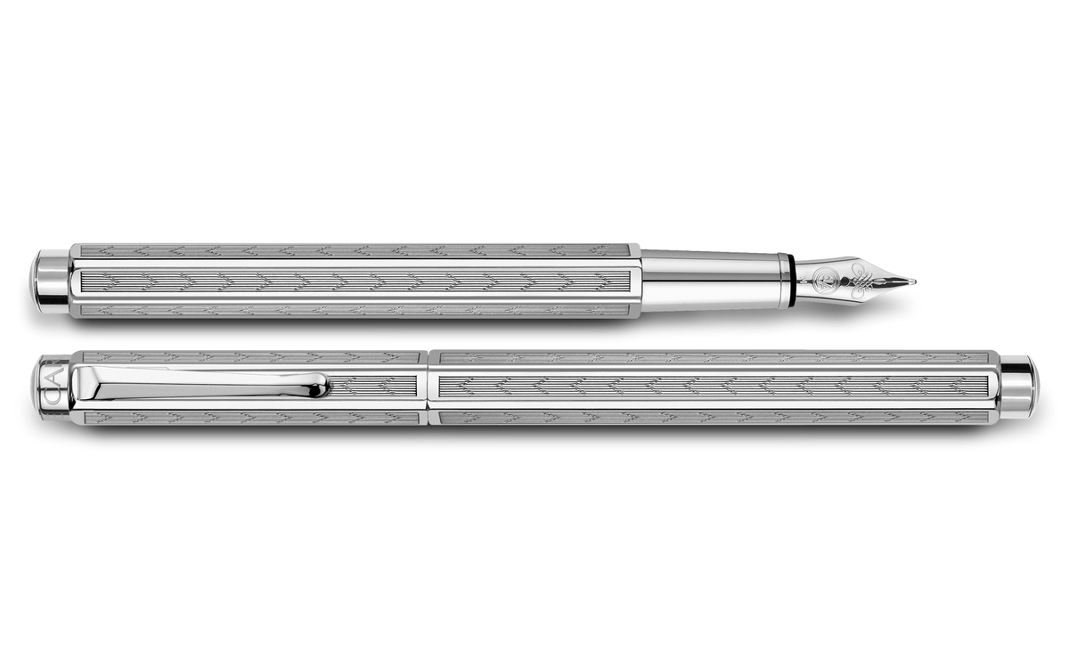 Caran d'Ache Ecridor Chevron Fountain Pen - Palladium