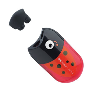 Faber-Castell Double Hole Pencil Sharpener and Eraser - ladybird 183526 image 2