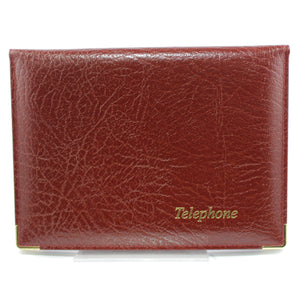 Cathian Leather Address and Telephone Book - Burgandy - Front