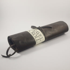 Travel Scroll Large Dark brown leather