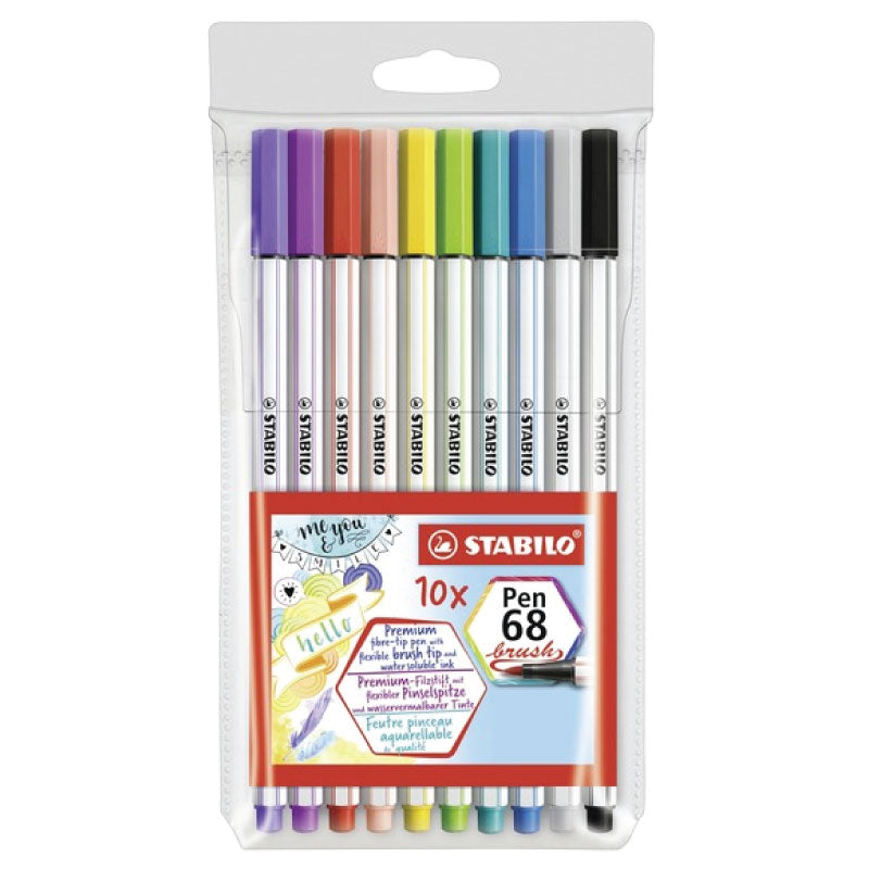 Swann stabilo 68 brush pen pack of 10
