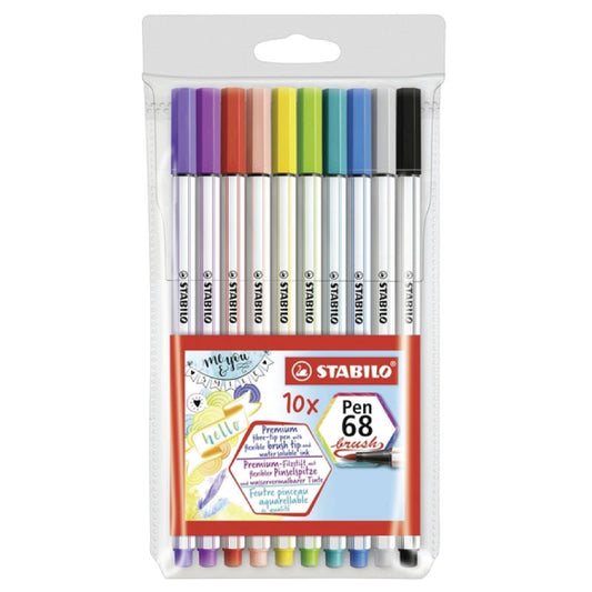 Swann stabilo 68 brush pen pack of 10