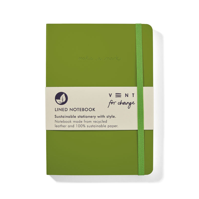 Vent to change a5 lined notebook green