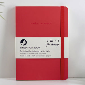 Vent to change a5 lined notebook red
