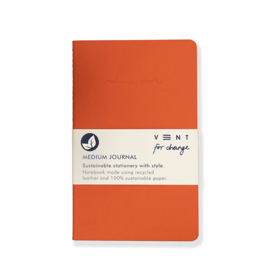 VENT Recycled Leather A5 Lined/Plain soft cover medium journal