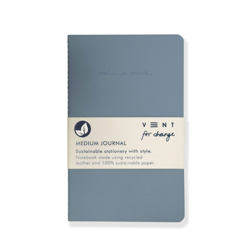 VENT Recycled Leather A5 Lined/Plain soft cover medium journal