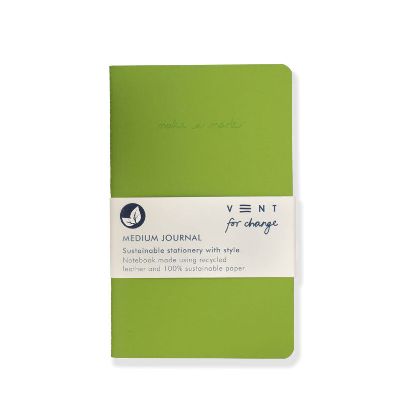 VENT Recycled Leather A5 Lined/Plain soft cover medium journal