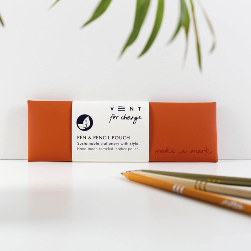 VENT Recycled Leather Pen & Pencil Pouch