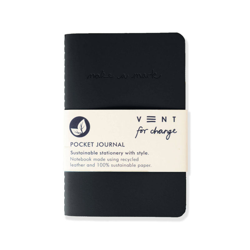 VENT Recycled Leather A6 Lined/Plain soft cover pocket journal