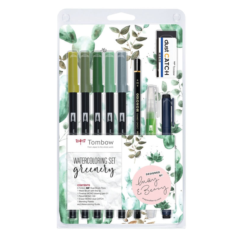 tombow watercolouring set - greenery