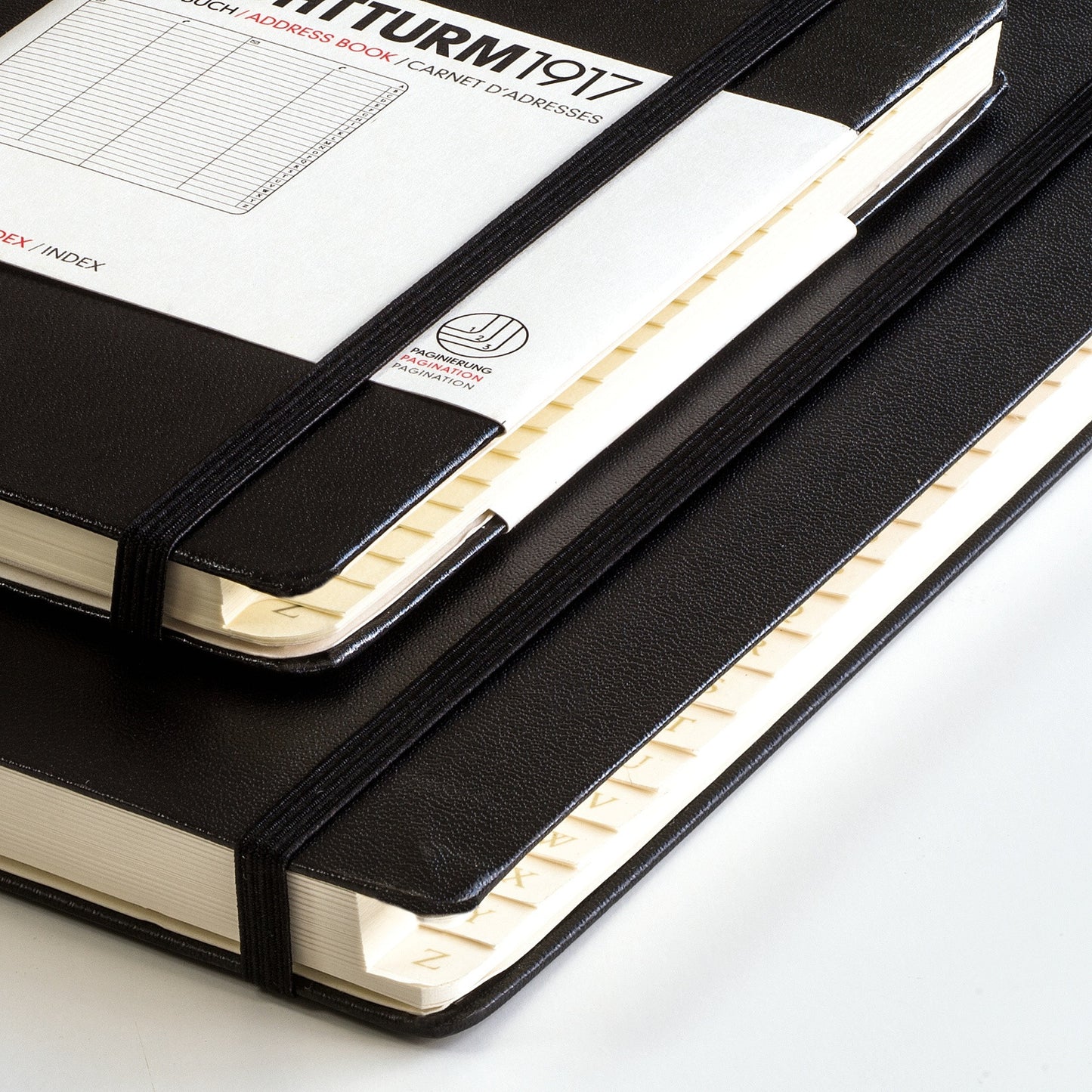 LEUCHTTURM1917 Medium (A5) Address Book Black and Pocket (A6) Address Book Black